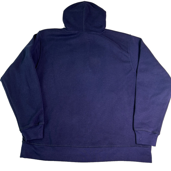 Nike Hoodie Mens Large Navy Swoosh Double Logo Sporty Athletic Capsule Staple - Picture 2 of 6